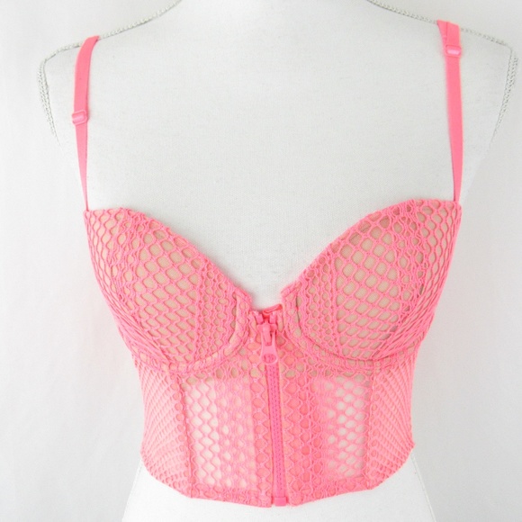 Victoria's Secret Other - Very Sexy Lined Demi Corset Zipper Fishnet Bra 32C